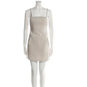 Jonathan Simkhai backless linen mini dress